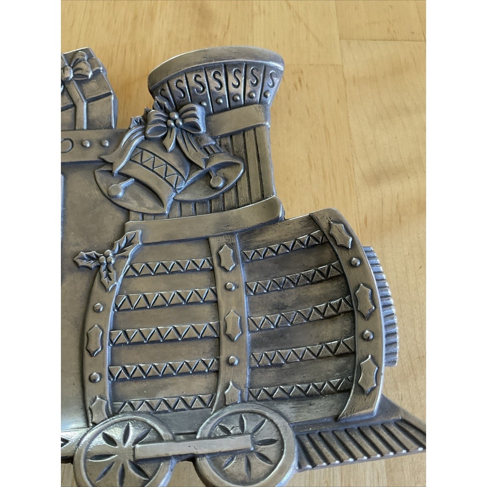 Vintage Home For The Holidays Christmas TRAIN Aluminum Candy Dish 1997 - Picture 3 of 7